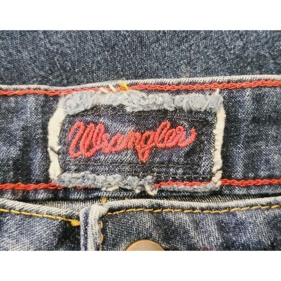 Vintage Wrangler Straight Leg Jeans Womens Size 11/12x32 High Rise Dark Wash - Picture 7 of 8